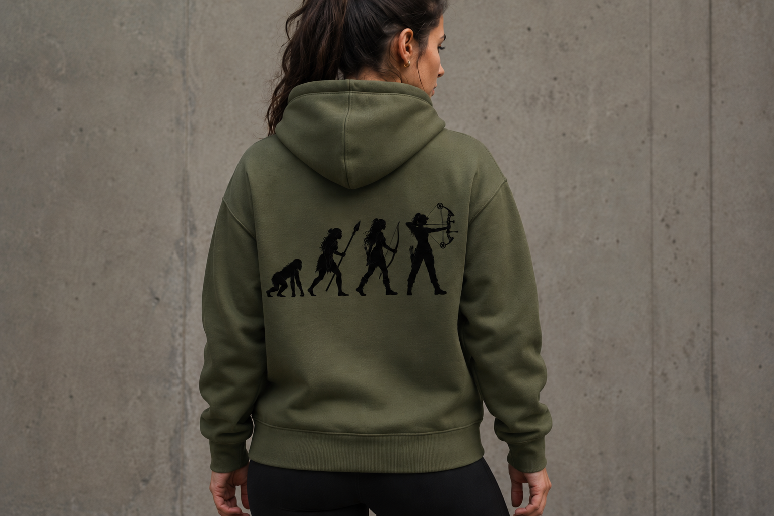 Hoodie Évolution Chasseuse Arc